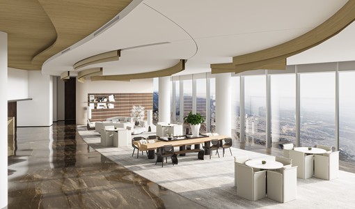 现代售楼处，洽谈区接待区