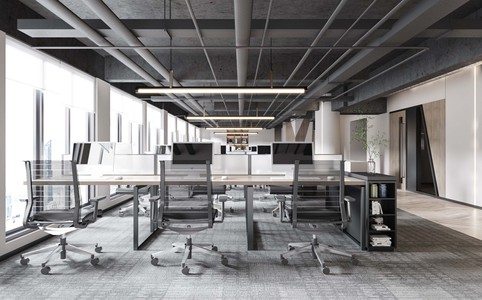 现代办公室开敞办公区