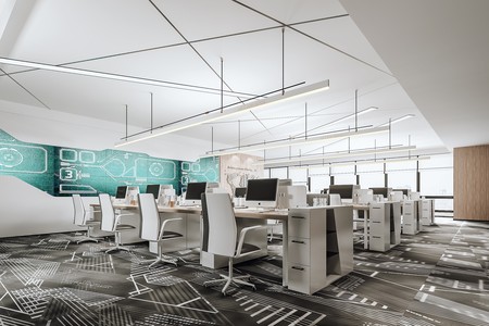 现代公共办公室 ，开敞办公区