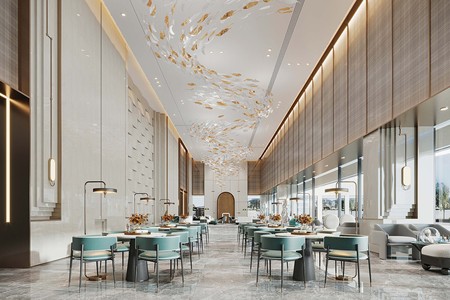 现代售楼处接待区，