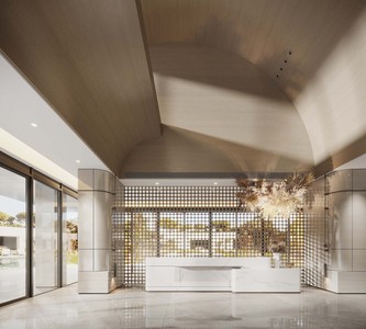 现代售楼处前台接待台大厅