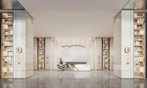 新中式售楼处大堂前台