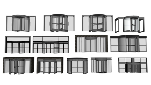 现代旋转门_酒店门_写字楼门_大堂门_玻璃门_商铺门
