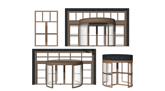 现代旋转门_平开门