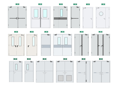 现代其他门_消防门_门组合_双开门_单开门
