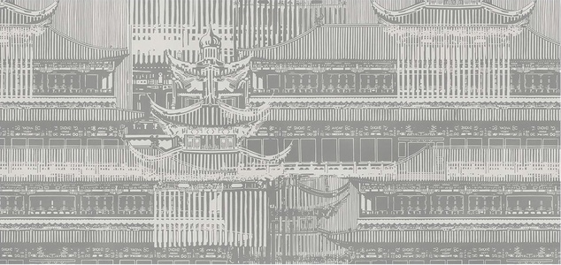 新中式建筑背景壁纸壁布壁画 (9)