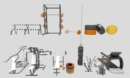 现代健身器材，建设器械跑步机，哑铃轮胎举重机，拳击沙袋