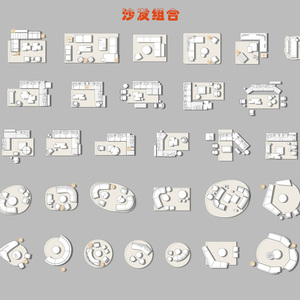 02-常用现代家具组合CAD图库