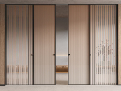 现代玻璃推拉门