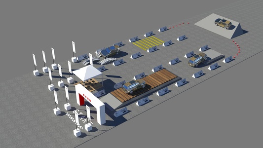 奥迪汽车试驾场地车辆测试场地，