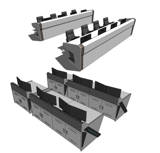 现代控制台 监控台指挥中心su模型