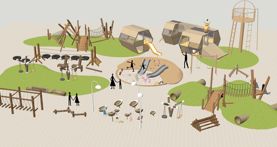 现代儿童游乐区