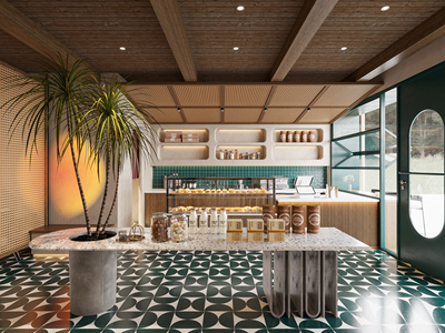 侘寂风甜品面包店