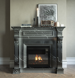 欧式壁炉摆件 su模型