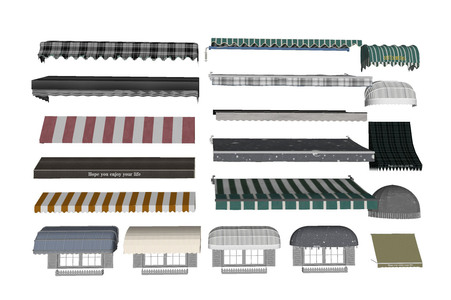 现代遮阳棚 遮雨棚 su模型