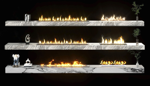 现代火焰 壁炉su模型