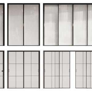 推拉门 玻璃门su模型