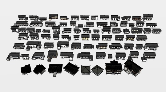 新中式乡村民房_乡村建筑SU模型