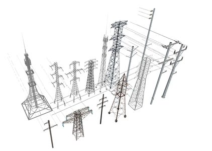 电塔  信号塔 电线杆su模型