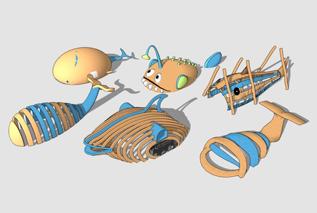 儿童游乐器材组合SU模型