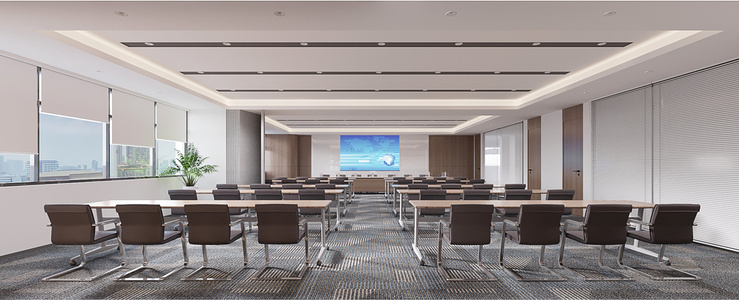 现代培训室 会议室su模型