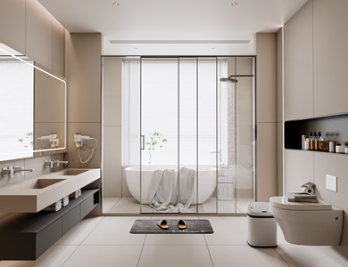 现代卫生间 su模型