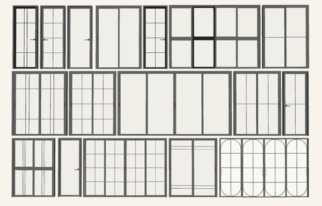 推拉门长虹玻璃门su模型