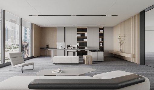 现代总经理室 3d模型