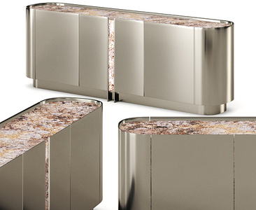 现代轻奢金属电视柜su模型