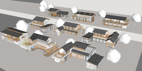 现代民宿建筑_SU模型