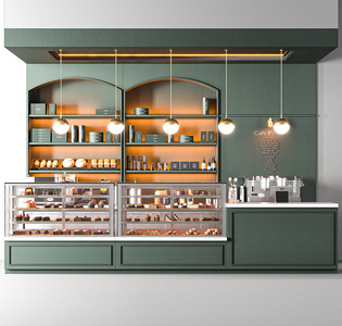 咖啡厅 吧台 操作台su模型