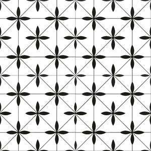 拼花复古花纹砖_黑白拼花瓷砖贴图 (1)