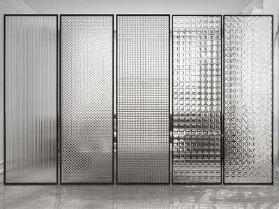 现代玻璃隔断3D模型