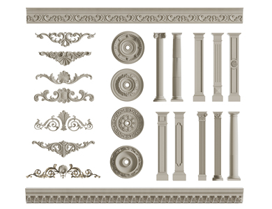 欧式法式罗马柱，石膏雕花，灯盘石膏线