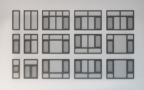 窗户,建筑创，铝合金窗户模型