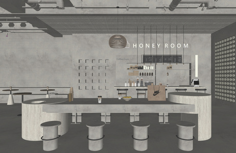 侘寂风咖啡厅SU模型