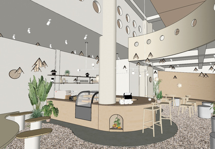 北欧风格甜品店SU模型