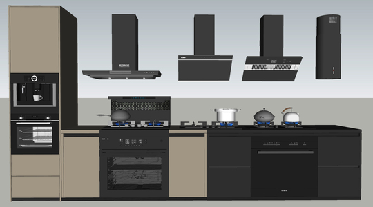 厨房橱柜SU模型