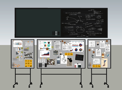 办公白板，便签贴SU模型