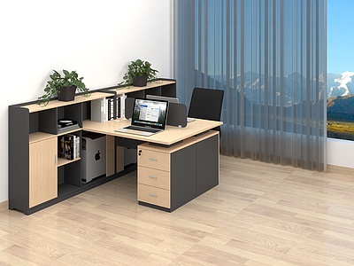 现代办公桌椅，工位SU模型