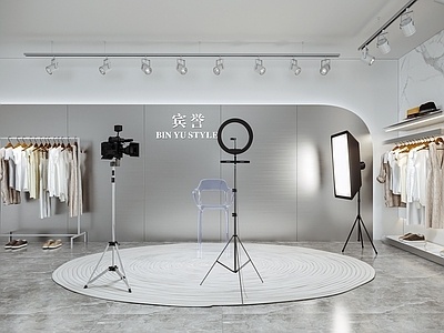 现代服装直播间SU模型