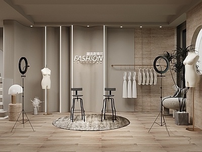 侘寂服装直播间SU模型