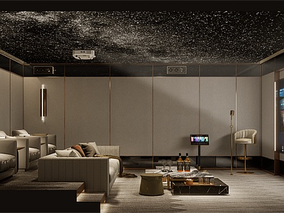 现代影音室SU模型