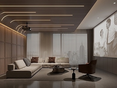 现代家居影音室SU模型