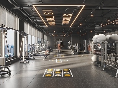 现代健身房SU模型
