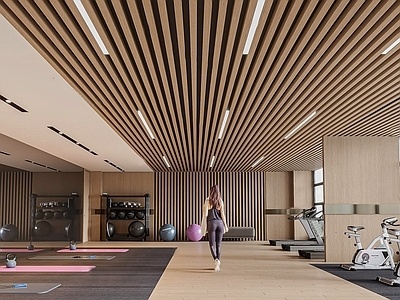 现代健身房，瑜伽室SU模型