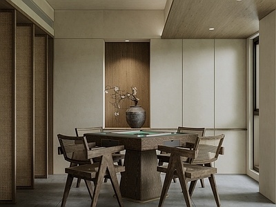 侘寂麻将室SU模型