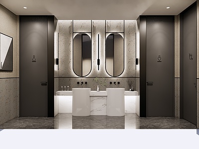 现代公共卫生间SU模型