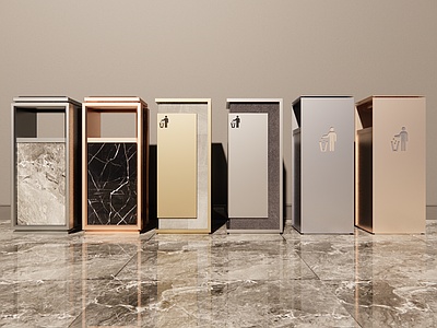 现代垃圾筒，酒店垃圾筒SU模型