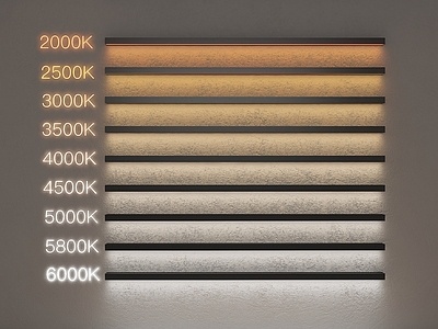 现代长条灯不同色温，极简长条灯SU模型